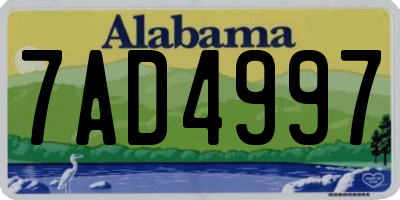 AL license plate 7AD4997