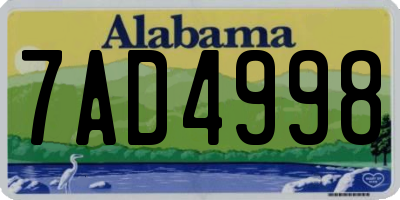 AL license plate 7AD4998