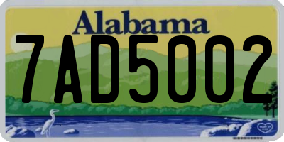 AL license plate 7AD5002