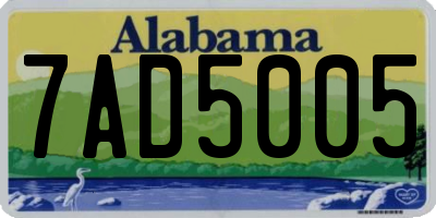 AL license plate 7AD5005