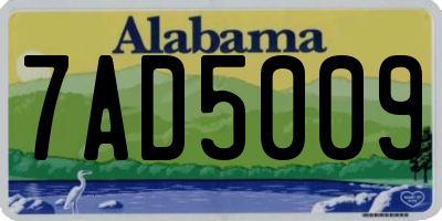 AL license plate 7AD5009