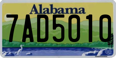 AL license plate 7AD5010