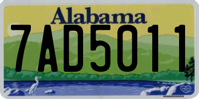 AL license plate 7AD5011