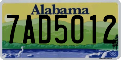 AL license plate 7AD5012