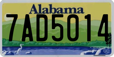 AL license plate 7AD5014