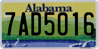 AL license plate 7AD5016