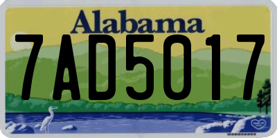 AL license plate 7AD5017