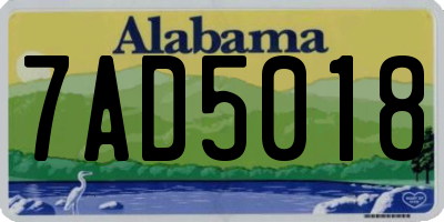 AL license plate 7AD5018