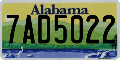 AL license plate 7AD5022