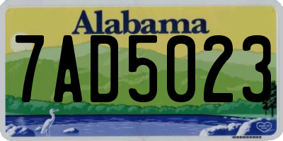 AL license plate 7AD5023