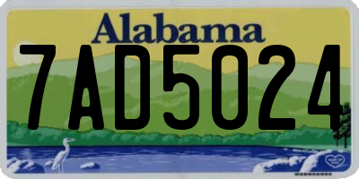 AL license plate 7AD5024