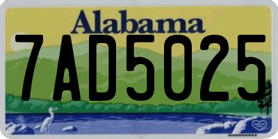 AL license plate 7AD5025