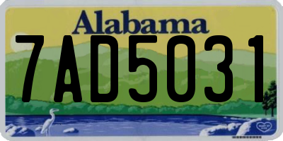 AL license plate 7AD5031