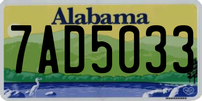 AL license plate 7AD5033