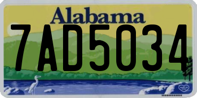 AL license plate 7AD5034
