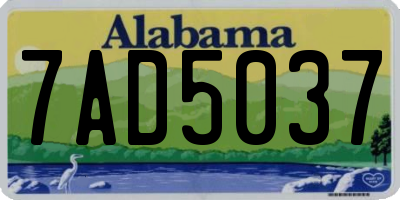 AL license plate 7AD5037