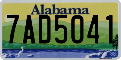 AL license plate 7AD5041