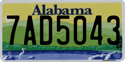 AL license plate 7AD5043