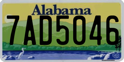 AL license plate 7AD5046