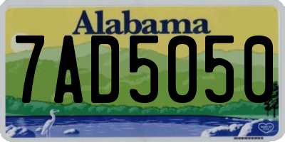 AL license plate 7AD5050