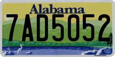 AL license plate 7AD5052