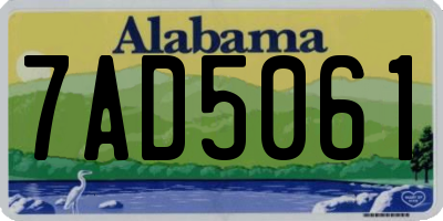 AL license plate 7AD5061