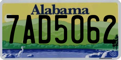 AL license plate 7AD5062