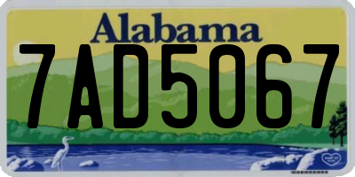AL license plate 7AD5067