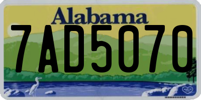 AL license plate 7AD5070