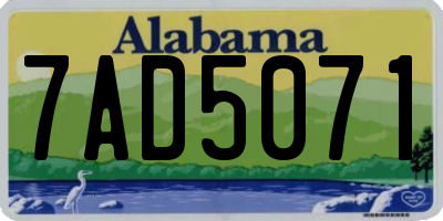 AL license plate 7AD5071