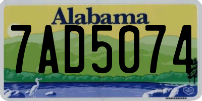 AL license plate 7AD5074