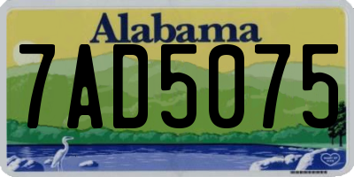 AL license plate 7AD5075