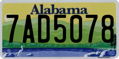 AL license plate 7AD5078