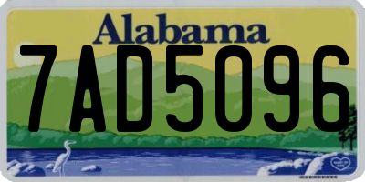 AL license plate 7AD5096