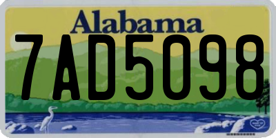 AL license plate 7AD5098
