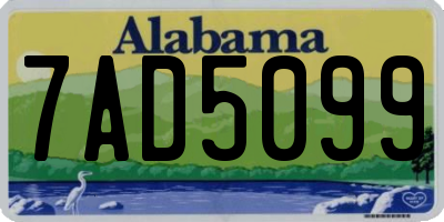 AL license plate 7AD5099