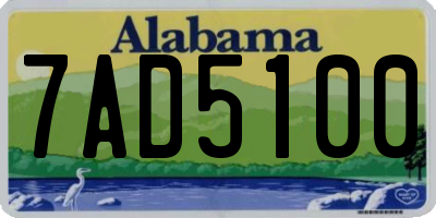AL license plate 7AD5100