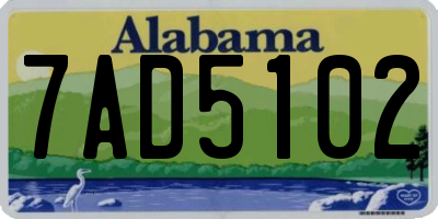 AL license plate 7AD5102