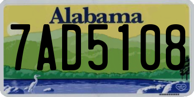 AL license plate 7AD5108