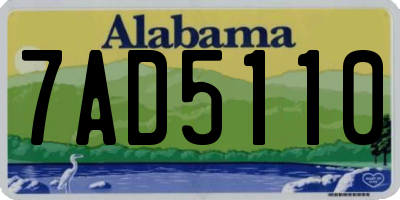 AL license plate 7AD5110