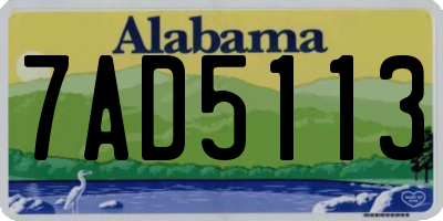 AL license plate 7AD5113