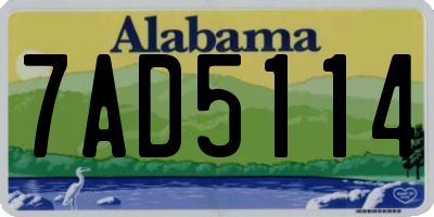 AL license plate 7AD5114