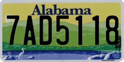 AL license plate 7AD5118