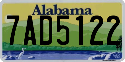 AL license plate 7AD5122