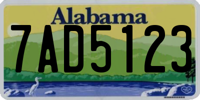 AL license plate 7AD5123