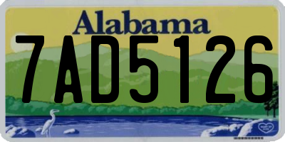 AL license plate 7AD5126