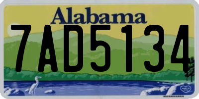 AL license plate 7AD5134