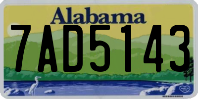 AL license plate 7AD5143