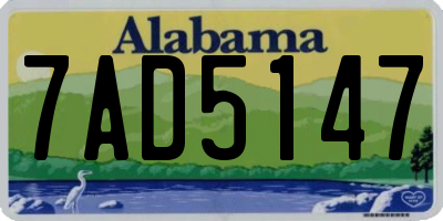 AL license plate 7AD5147