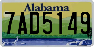 AL license plate 7AD5149